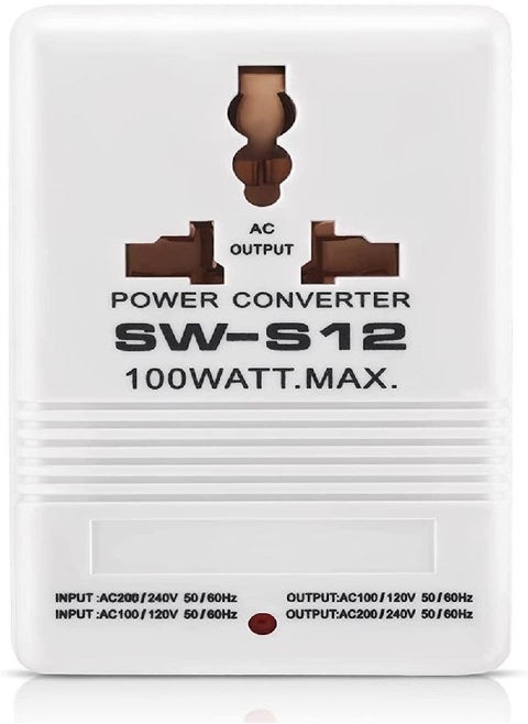 Singway Voltage Power Transformer Converter Adapter - 110V to 220V or From 220V to 110V International Standard 2 Prong (SW-S12-100W)