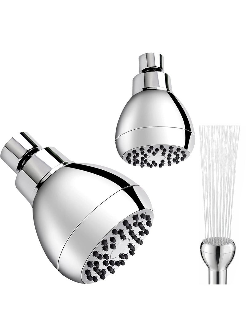 High Pressure Shower Heads, 2-Pack 3-Inch with 360° Rotation, Chrome - Image 1