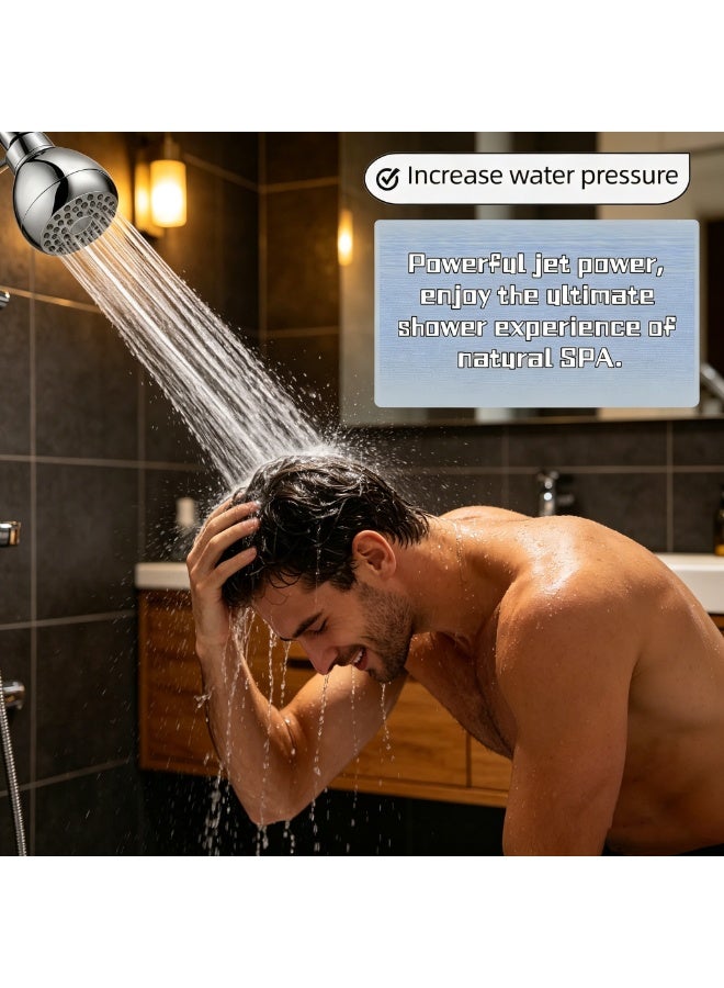 High Pressure Shower Heads, 2-Pack 3-Inch with 360° Rotation, Chrome - Image 5
