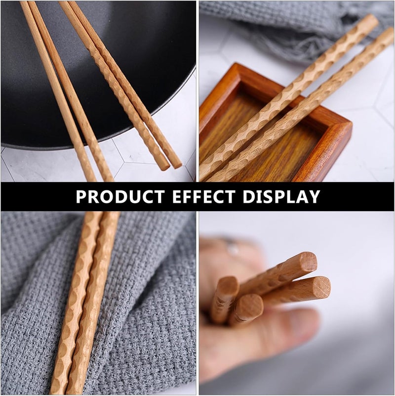 Lurrose Wooden Long Cooking Chopsticks 42cm, 2 Pairs Extended Hot Pot and Frying Noodle Sticks for Home and Restaurant Use - Image 2