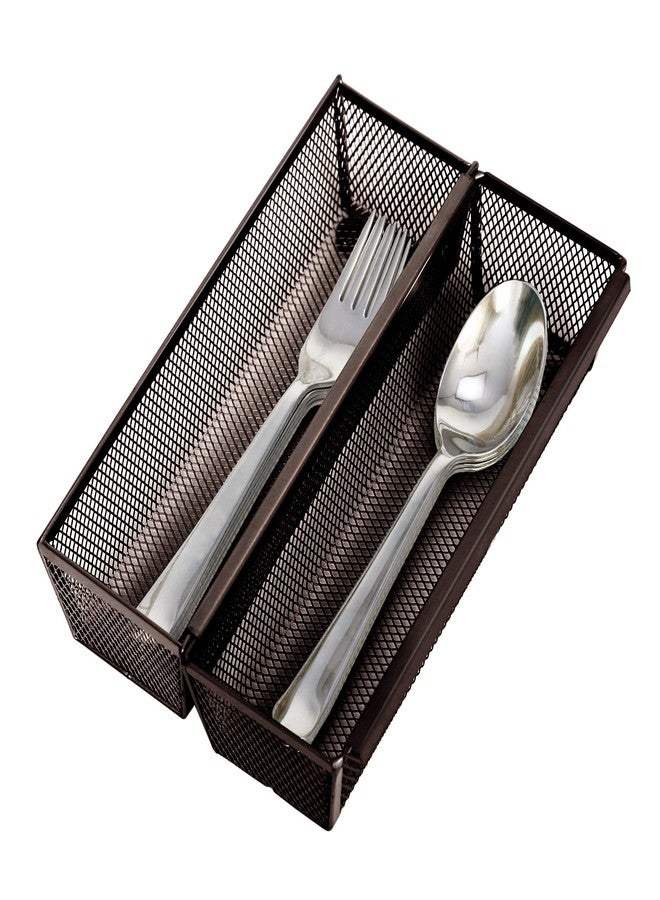 Smart Design Drawer Organizer - Steel Metal Mesh - Set of 6 (9 x 3 Inch, 6-Pack, Bronze) - Image 2