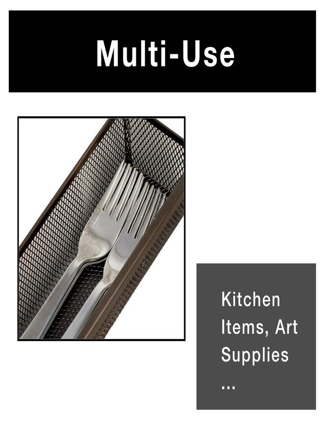 Smart Design Drawer Organizer - Steel Metal Mesh - Set of 6 (9 x 3 Inch, 6-Pack, Bronze) - Image 5