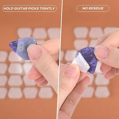 Fematin 32pcs Guitar Picks Grips, Large Silicone Soft Grips with 3 Guitar Picks, Resuable Anti slip and Self-Adhesive, Help You Holding the Guitar Pick Tightly - Image 4