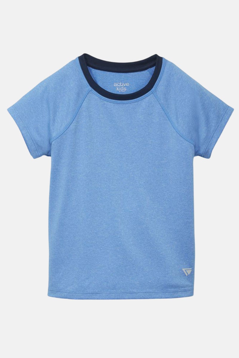 Tchibo Kids Girl 2 Pieces Plain Outdoor T-Shirt, Blue/Magenta - Image 4