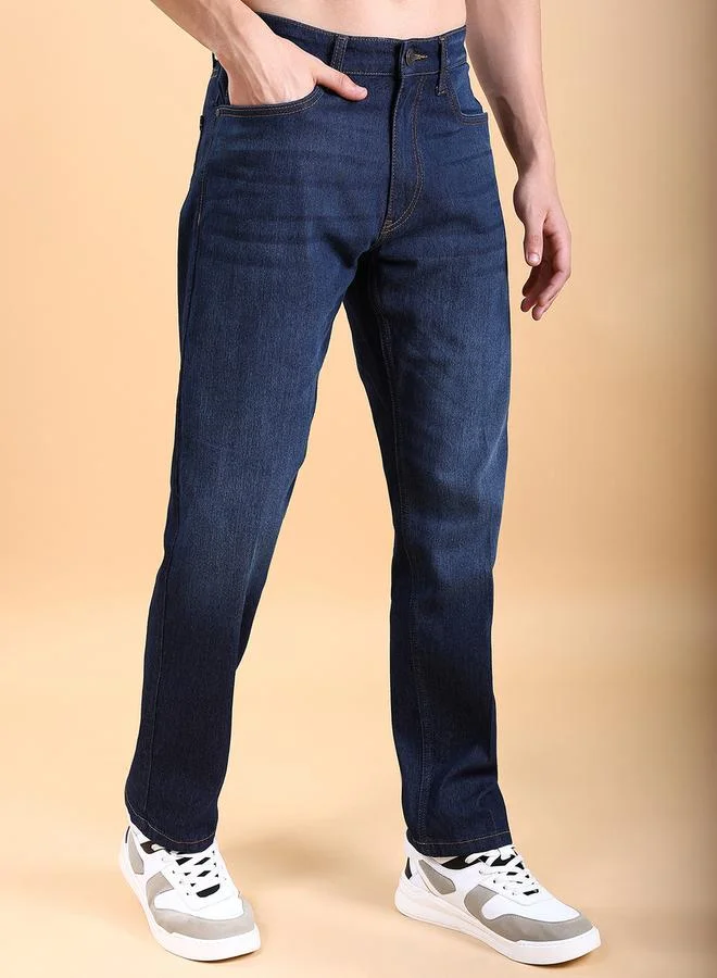 HIGHLANDER HIGHLANDER Mid-Rise Straight Fit Stretchy Faded Jeans