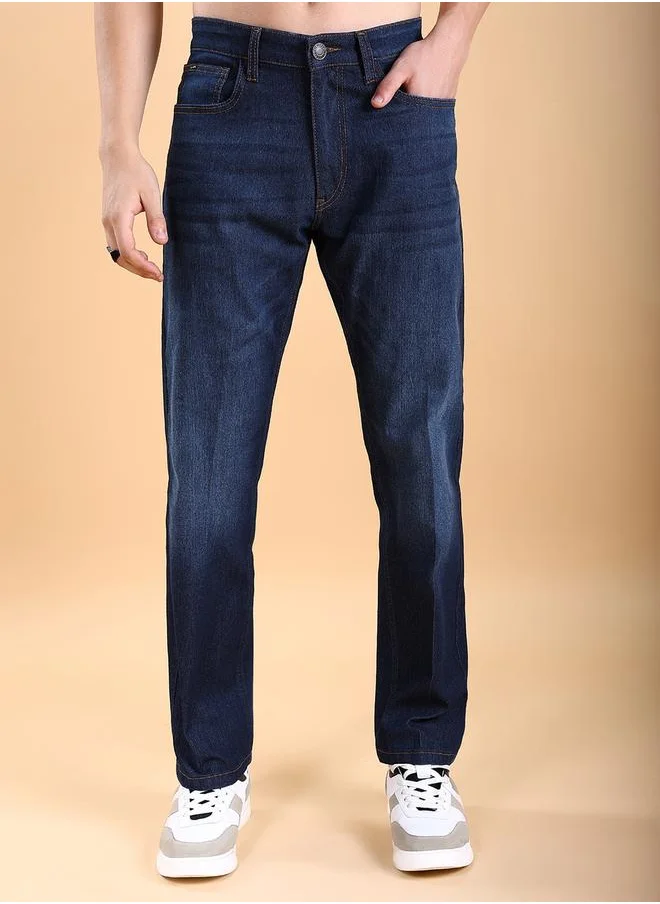 هاي لاندر Mid-Rise Straight Fit Stretchy Faded Jeans