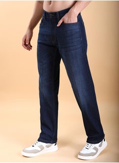 HIGHLANDER Mid-Rise Straight Fit Stretchy Faded Jeans by Styli  - Image 4