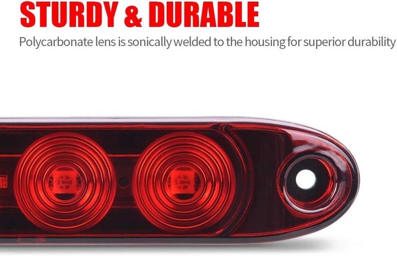 MICTUNING 2PCS 16 inches 11 LED Red Trailer Light Bar - Waterproof Sealed Park Turn Signal Light Tail Brake Stop Bar Truck Trailer Marker ID Bar - Image 4