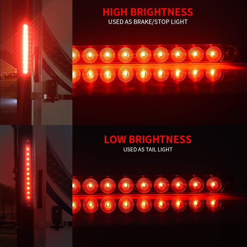 MICTUNING 2PCS 16 inches 11 LED Red Trailer Light Bar - Waterproof Sealed Park Turn Signal Light Tail Brake Stop Bar Truck Trailer Marker ID Bar - Image 2