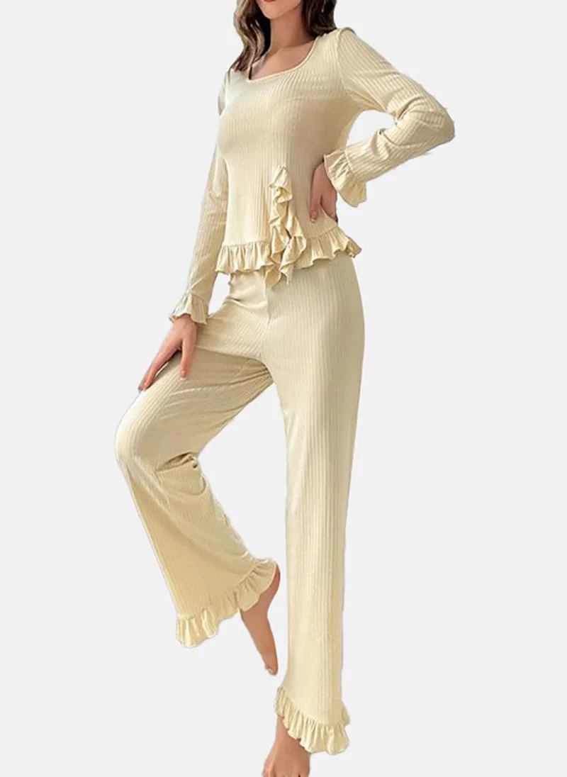 يونيكي Cream Solid Pyjamas & Top