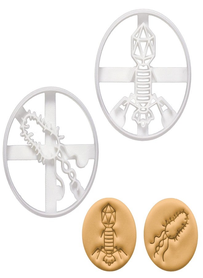 Bakerlogy Set of 2 Virus and Bacteria cookie cutters (Design: Virus and Bacteria), 2 pieces - Bakerlogy - Image 1