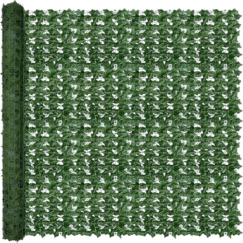 ODTORY شاشة خصوصية من اللبلاب الصناعي ODTORY، 80X120 بوصة، خلفية خضراء مزيفة مقاومة للأشعة فوق البنفسجية من أوراق اللبلاب، لوحات سياج للباحة، الشرفة، الحديقة، الفناء الداخلي والخارجي، ديكور الجدار الأخضر - Image 1