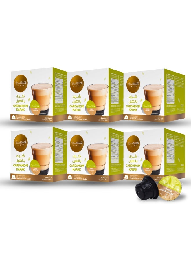 Dallaspresso Cardamom Karak Capsules Pack of 6 – Dolce Gusto Compatible Chai Latte with Cardamom - Image 1