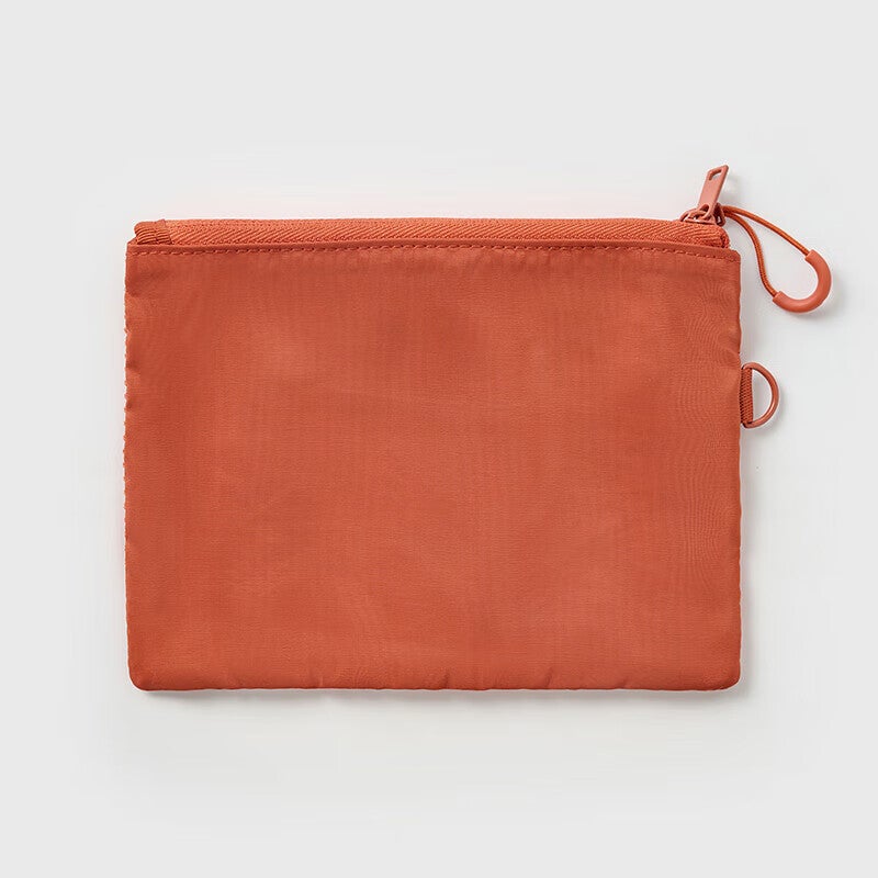 JD Jing Zao MUJI Recycled Polyester Fiber, Double Zipper Bag, Travel Bag, Orange, Size S - Image 2