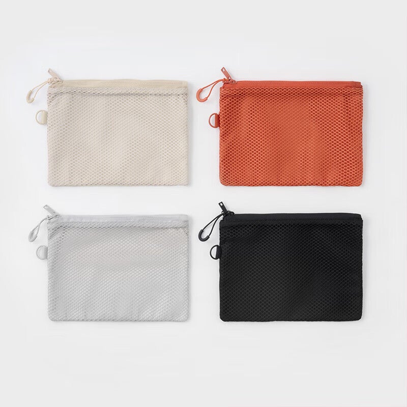 JD Jing Zao MUJI Recycled Polyester Fiber, Double Zipper Bag, Travel Bag, Orange, Size S - Image 3