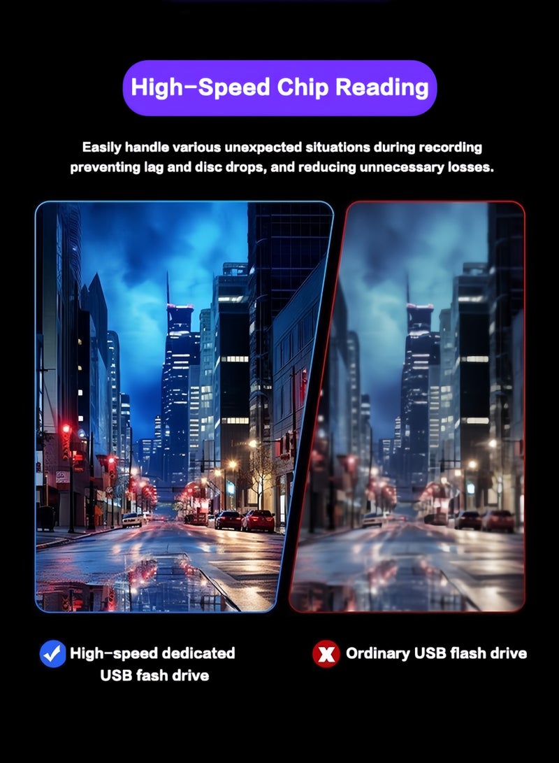 محرك أقراص فلاش USB 3.0 DVR لسيارة مرسيدس سعة 128 جيجابايت - بطاقة ذاكرة كاميرا لوحة القيادة عالية السرعة للتسجيل المتكرر (48 ساعة فأكثر)، متوافقة مع معظم طرازات مرسيدس - Image 3