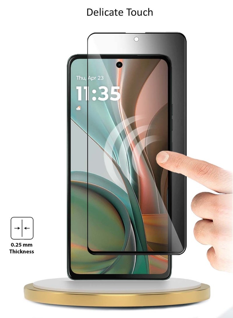 Wtech Motorola Moto G75 5G 2024 Premium E2E Series Privacy Full Glue Full Cover Tempered Glass Screen Protector - Clear/Black - Image 4