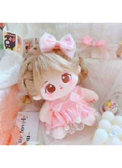 20cm Non-attribute Star Doll Humanoid Doll Plush Toy Clunky Net Red Cute Cotton Doll Nude Doll-Specifications:No Skeleton 20cm-Color:Stay Bag + Pink Summer Two-piece Set