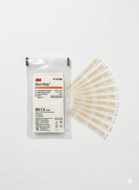 شرائط غلق الجروح الطبية 3M Steri-Strip – بديل الغرز الجراحية – تثبيت آمن للجروح – عبوة 10 شرائط