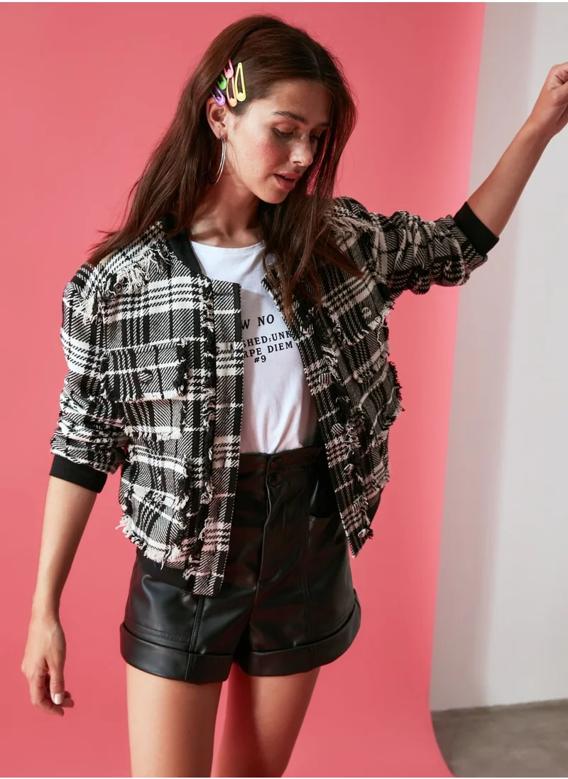 trendyol Pocket Detail Checked Jacket