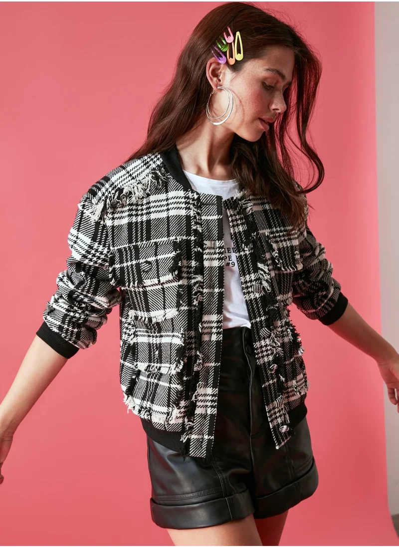trendyol Pocket Detail Checked Jacket