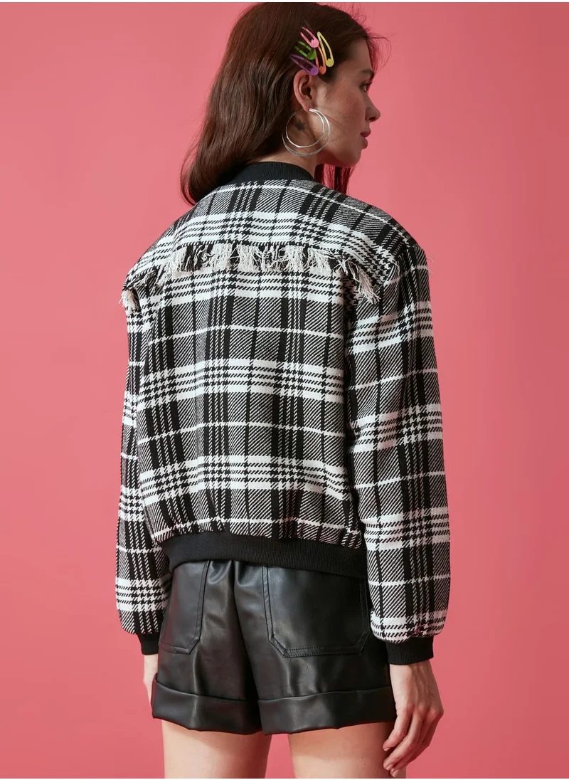 trendyol Pocket Detail Checked Jacket