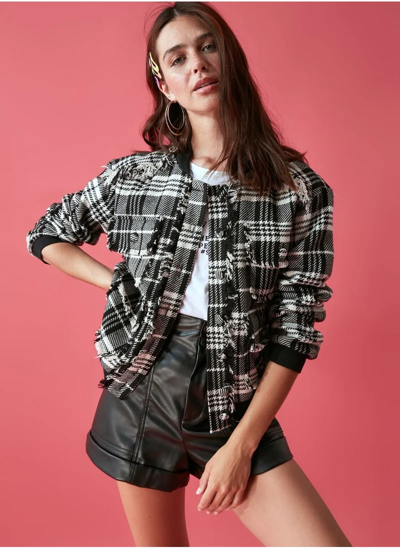 trendyol Pocket Detail Checked Jacket