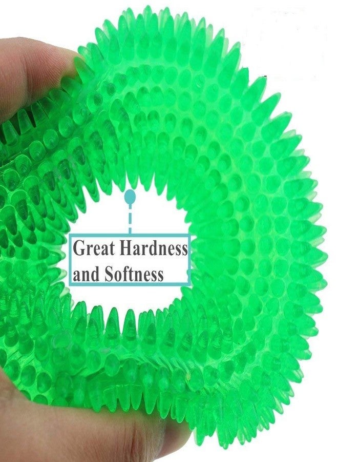 Petlicious & More Dog Squeaky Chew Toys for Aggressive Chewers Dental Teething Cleaning [Non-Toxic Soft Natural Rubber], Cute Crystal Ring Design (Green) - Image 2
