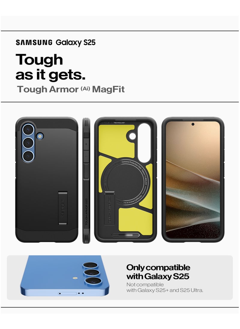 Spigen Tough Armor MagFit for Samsung Galaxy S25 Case Cover with MagSafe (2025) - Black  - Image 2