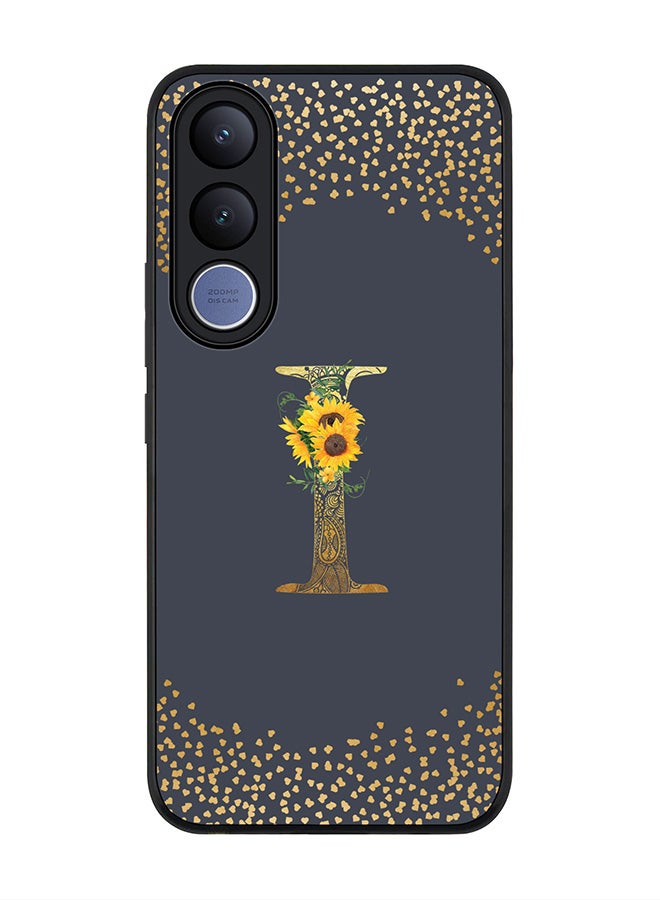 Stylizedd For vivo V70 FE Case,Slim fit Camera Protection, Shockproof Thin Phone cover  - Custom Floral Monogram - I  (Grey ) - Image 1