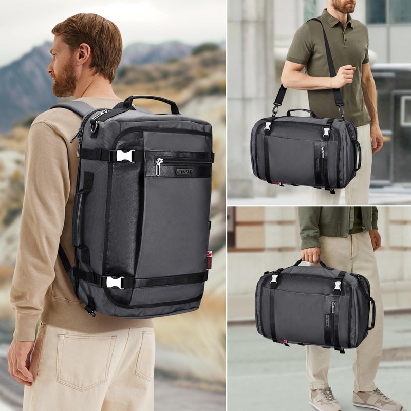 WITZMAN Travel Backpack for Men Women Laptop Backpack with USB Charging Port Carry-on Luggage Flight Approved(B686 Silvery Grey) - Image 2