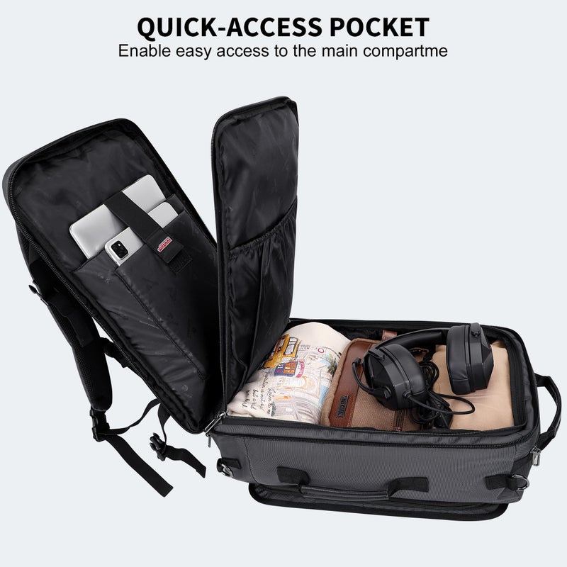 WITZMAN Travel Backpack for Men Women Laptop Backpack with USB Charging Port Carry-on Luggage Flight Approved(B686 Silvery Grey) - Image 5