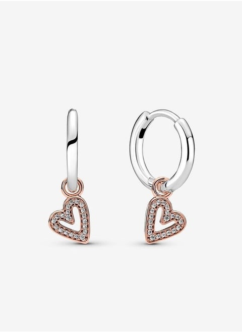 Pandora dazzling hand-painted heart-shaped earrings