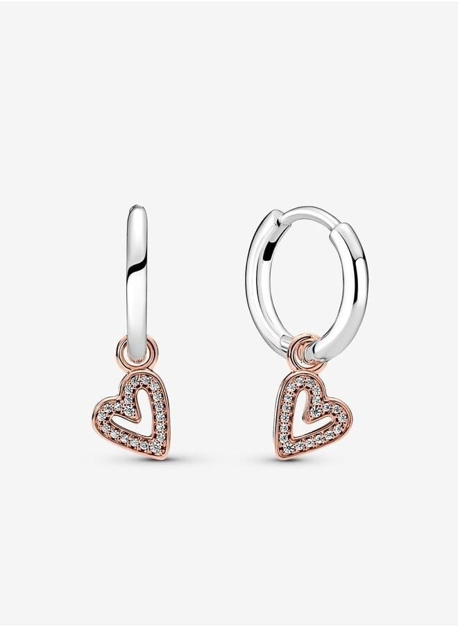Generic - Pandora dazzling hand-painted heart-shaped earrings - Image 1