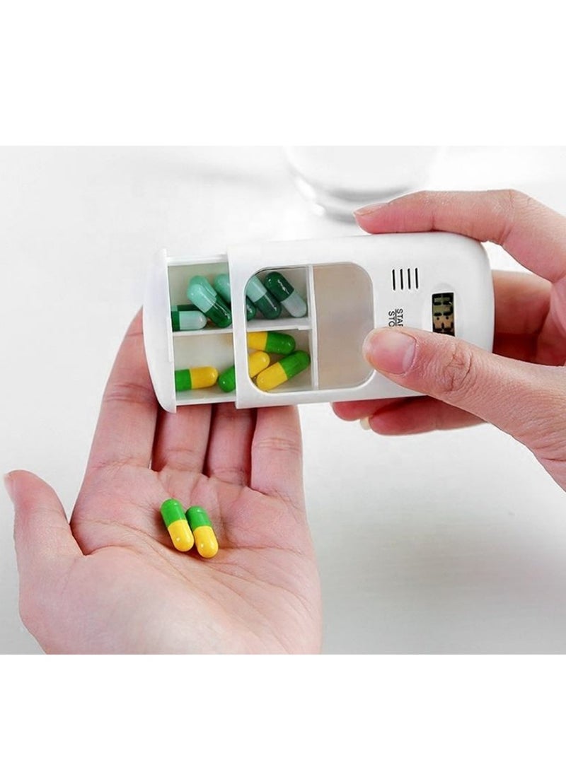 YALONG Pill Bottle Timer Cap, Digital Automatic Electric Pill Dispenser Machine with Alarm, Timed Pill Dispenser for Elderly for Vitamins, Cod Liver Oil, Supplements and Medication Privacy Protection（White） - Image 2