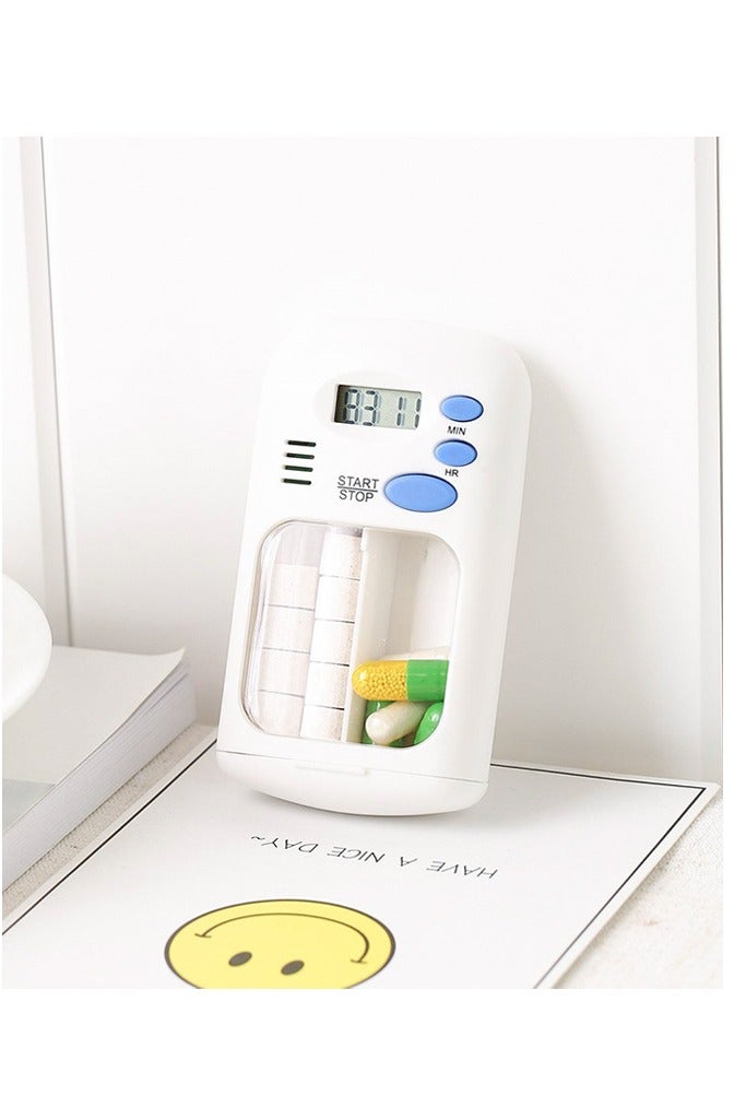 YALONG Pill Bottle Timer Cap, Digital Automatic Electric Pill Dispenser Machine with Alarm, Timed Pill Dispenser for Elderly for Vitamins, Cod Liver Oil, Supplements and Medication Privacy Protection（White） - Image 1