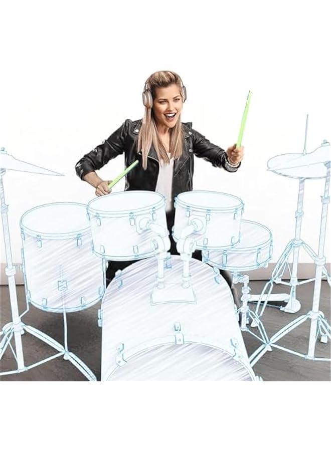 Electric Air Drum Set, Virtual Drumsticks Set, RGB Portable 3D Motion Sensing Air Drum Kit with Drumsticks Pedals Bluetooth & 8 Sounds for Adults Kids Percussion Accessories  - Image 2