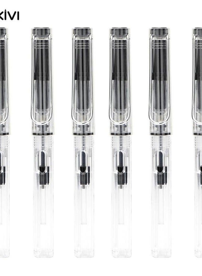 Lanxivi Yongsheng Calligraphy Fountain Pen Set Transparent Clear, 6 Assorted Tip Sizes for Art Drawing and Writing Signature - Image 5