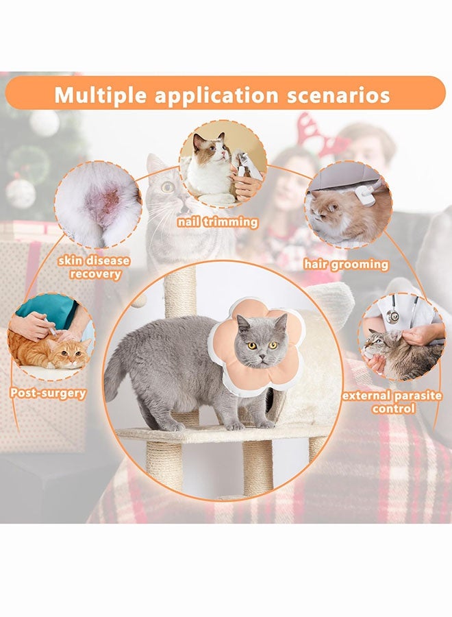 طوق مخروطي للقطط والكلاب، طوق مخروطي قابل للتعديل للقطط لمنع اللعق بعد الجراحة، أطواق إليزابيثية للحيوانات الأليفة، طوق مخروطي لحماية الرقبة أثناء التعافي، للكلاب والقطط والجراء والأرانب لحماية الجروح بعد الجراحة (وردي) - Image 5