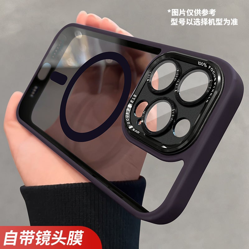Suitable for Apple 16ProMax Magnetic Recharging Mobile Phone Case Full Coverage Drop-resistant iPhone15 with Lens Film 14 Protective Case - Image 1