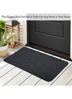 Kuber Industries Kuber Industries Pack of 2 Anti-Skid Door Mats For Home | Soft, Washable Microfibre & Water Soaking Floor/Bathroom Mat - Maroon & Grey  - Image 2
