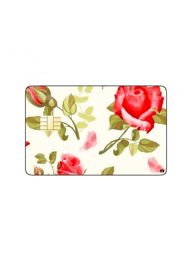 RKN PRINTED BANK CARD STICKER Beautiful Red Roses Drawing - Image 2