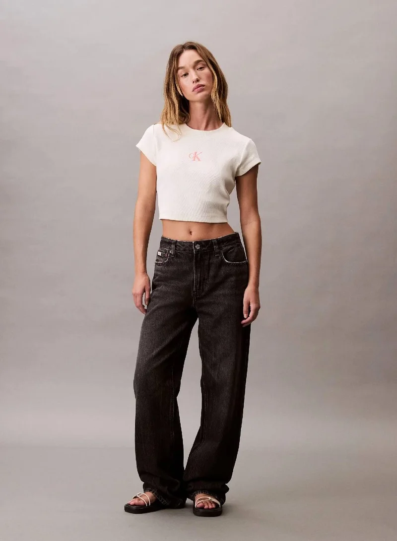 Calvin Klein Jeans Sweet Corn Slim Monogram T-shirt for Women | Best Price UAE