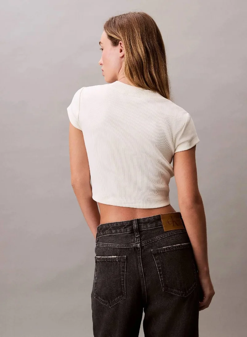 Calvin Klein Jeans Sweet Corn Slim Monogram T-shirt for Women | Best Price UAE