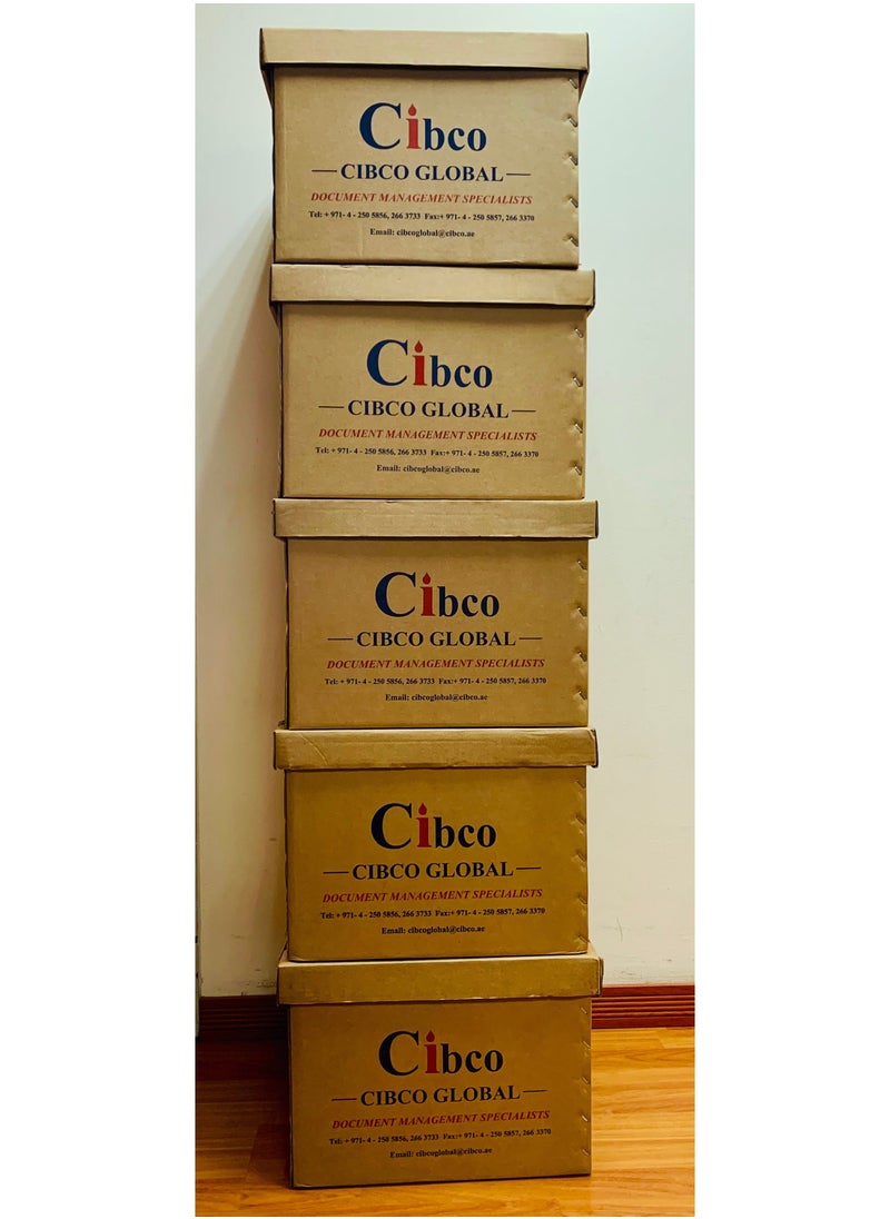 Cibco Pack Of 5 A4 Boxes With Lid For Multi Purpose Storage Convenient To Store Files Documents Drawings Magazines Books Toys And Other Items  - Image 1