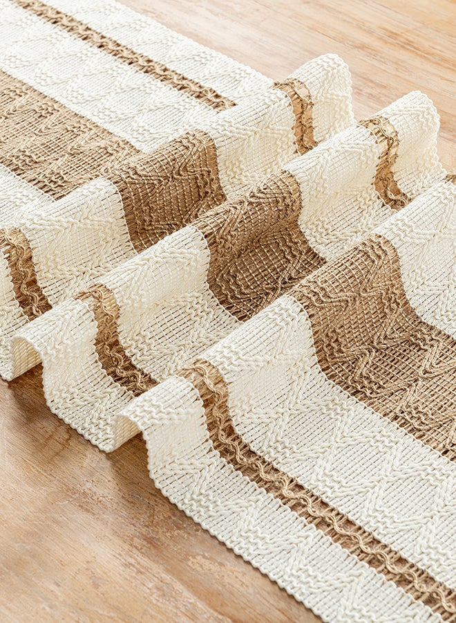 Fancy Homi عداء طاولة ماكرامي بوهيمي أنيق لتزيين المنزل، طراز مزرعة مع خيوط، مثالي للحفلات البوهيمية - 30x230 سم - تان - Image 5