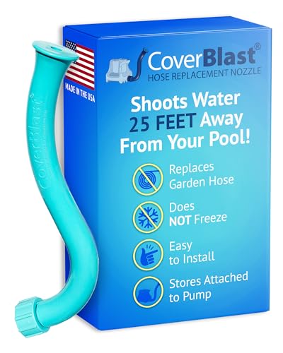 CoverBlast Pool Cover Pump Attachment USAMade Patented Pool Cover Pump Hose Alternative w 25ft Range EasyToInstall Use YearRound Replaces Traditional Hoses Light Blue - Image 1