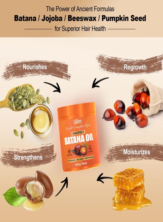 OLLM Raw Batana Oil for Hair Growth - 5oz Repair Damaged Hair Organic Formula from Honduras for Latina Women With Curly Hair Ages 25-35 - Wash Day Routine At-Home Salon Use - Image 4