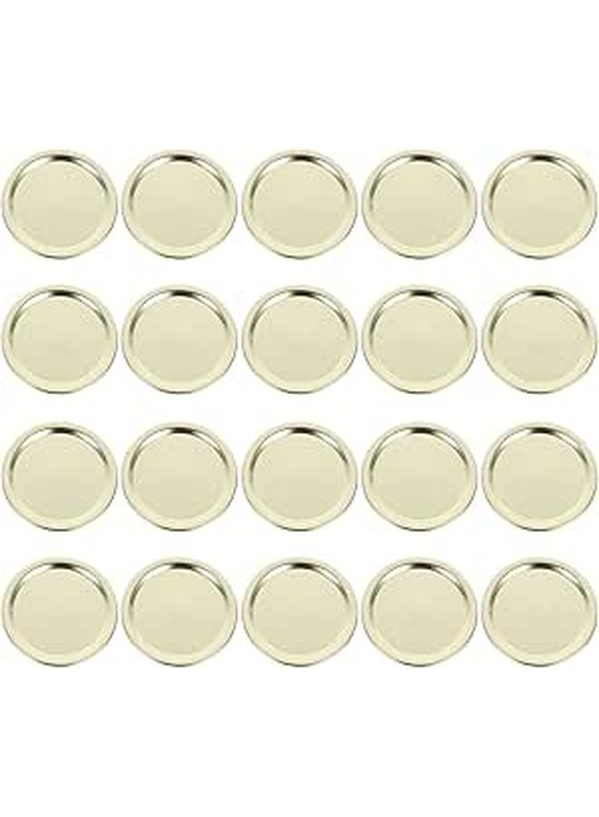 70mm Regular Mouth Metal Mason Jar Lids 20 Pack Airtight Sealing Covers For Canning Storage - Image 1