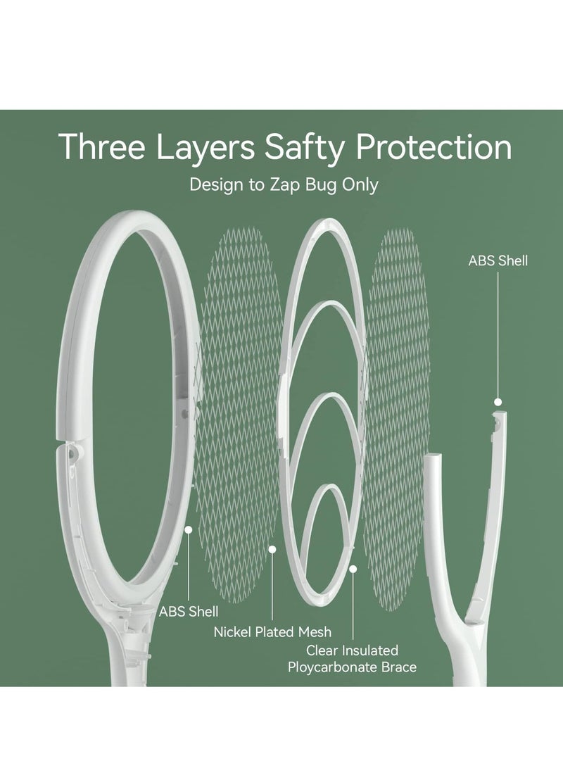 SOLARAE Bug Zapper Electric Fly Swatter Racket Racket Mosquito Zapper Rotating Head Rechargeable Indoor Bug Zapper Fruit Fly Zapper Spider Killer Gnat Trap Wasp Catcher with a Telescopic Extension Wand - Image 5